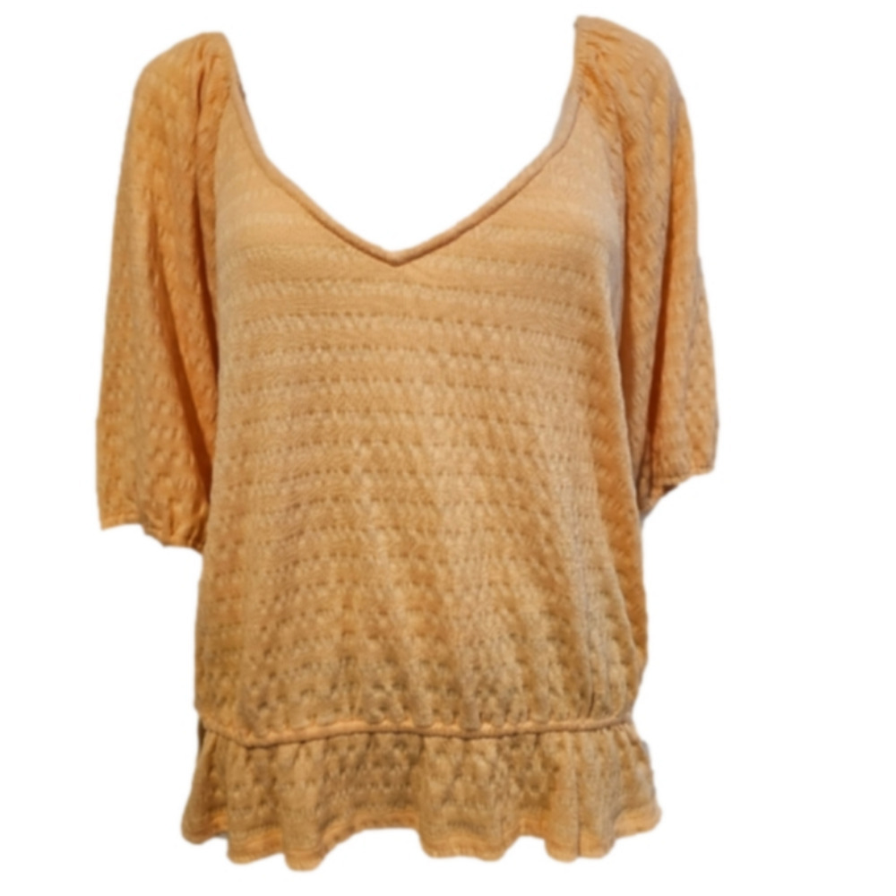 Wrangler Retro V-Neck Puff Sleeve Top Size 3XL